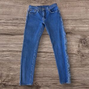 Levi’s Hi Ball Side Logo Stripe Jeans 28x28 Blue Stretch Denim Streetwear